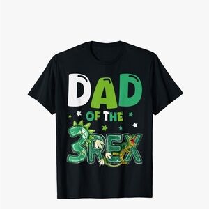 Black 'Dad of the 3 Rex' Graphic T-Shirt